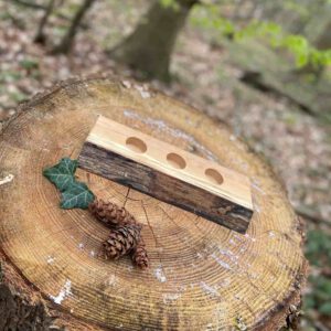 3er-Teelichthalter aus Holz